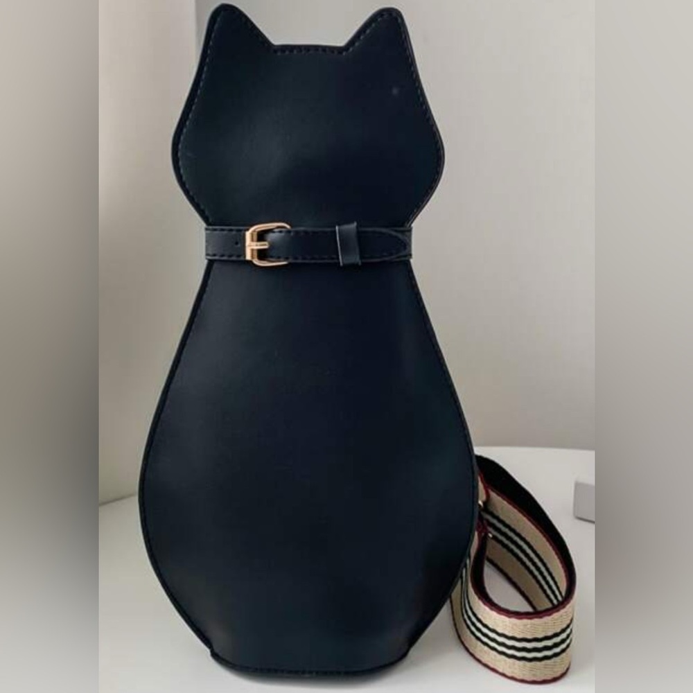 Cat supplies Bag crossbody kitten purse black backpack mini gold collar travel